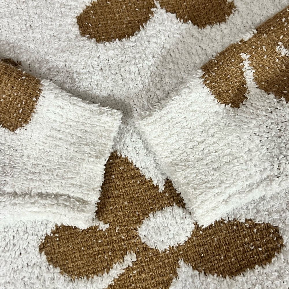 π€ Cozy Floral Knit Sweater π€ Net. 153 in Ivory with mocha brown flowers size S. - Picture 5 of 7